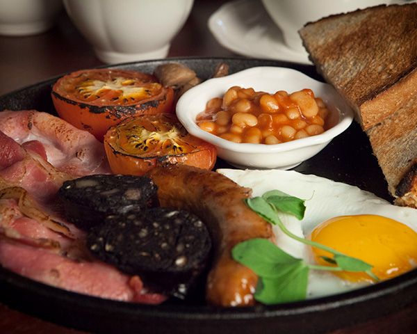 A Full Welsh breakfast at the TBC